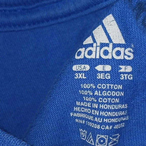 Adidas Men's Adult Sz 3X Tee Shirt T Blue OKC Thunder Basketball Athletic Casual - Picture 3 of 9